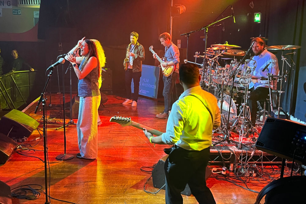 The Gardiner and Theobald band in the early slot - first up on the night